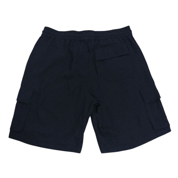 Kenneth Cole Mens Navy Blue Linen Blend Cargo Shorts With Drawstring Waist, NWOT - Picture 2 of 8